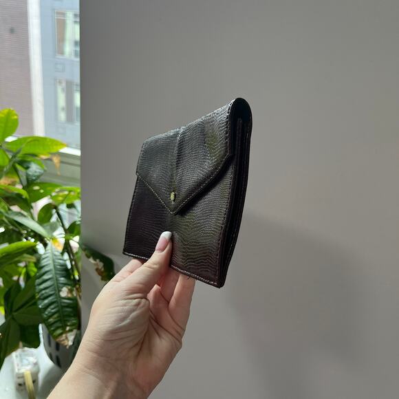 Diane Von Furstenberg Maroon Red Leather Clutch - Picture 2 of 4